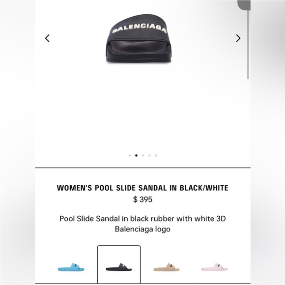 Balenciaga pool slide sandal in black/white - Picture 1 of 6